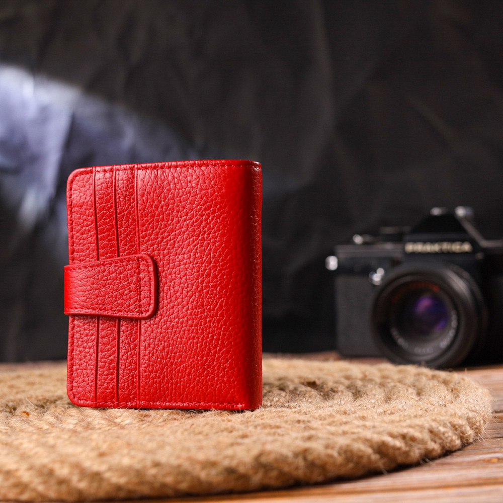 Яркий женский кошелек из натуральной зернистой кожи CANPELLINI 21690 Красный Киев - изображение 9