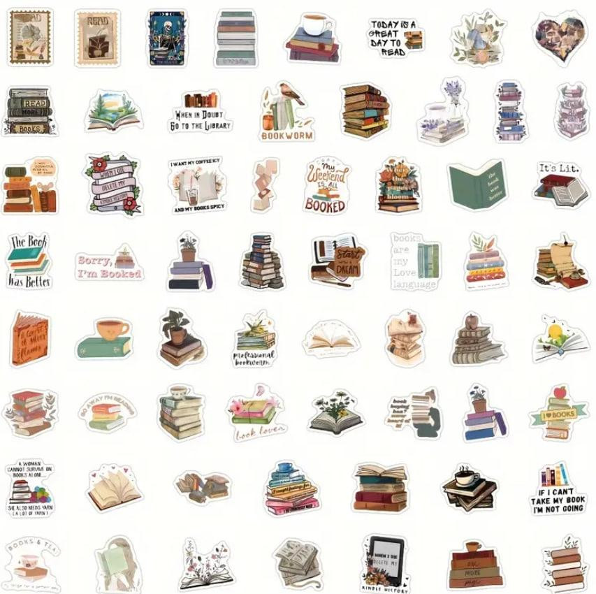 Книжные наклейки стикеры, Декоративные наклейки, Виниловые водонепроницаемые наклейки, 60 штук Киев - изображение 5