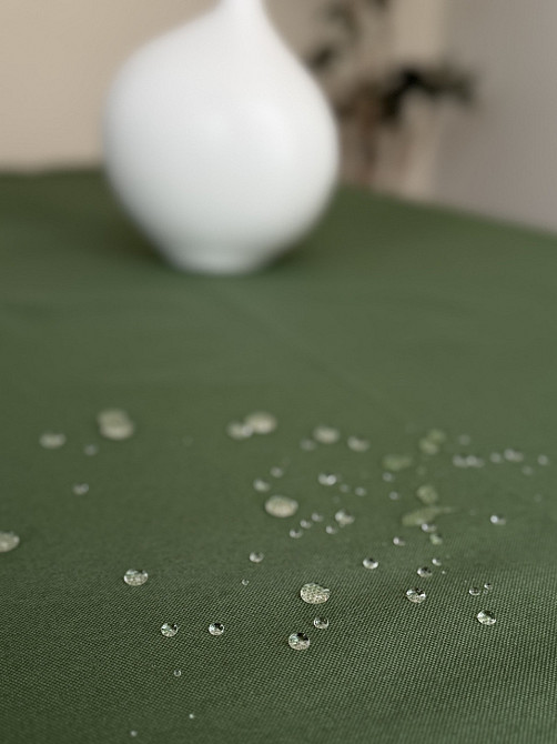 Ecotton Скатертина столова Ecotton DUCK 150х170 см водовідштовхувальна однотонна зеленого оливк Коломыя - изображение 4