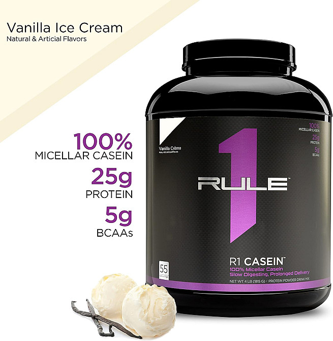 Протеин Rule 1 Casein 1800 g (Vanilla cream) Луцк - изображение 3