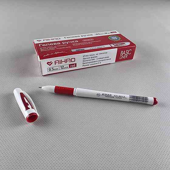 Гелева ручка червона тм Aihao AH-801 А (5 шт.) Харків