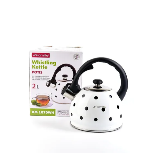 Чайник 2л нержавіюча сталь зі свистком з нейлоновою ручкою 1070WH KAMILLE Житомир - изображение 3