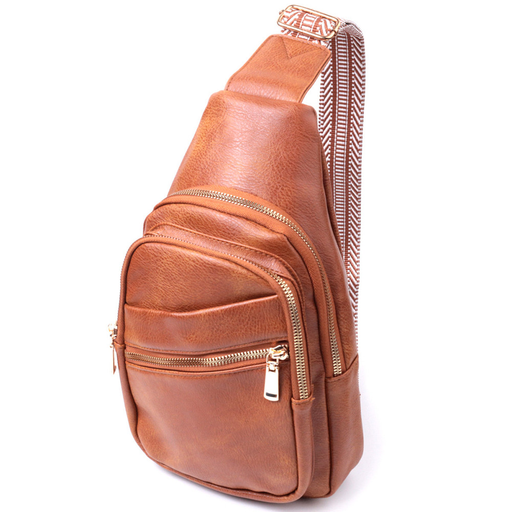 Практичная женская сумка с одной лямкой через плечо из экокожи Vintage 22758 Рыжий Киев - изображение 1