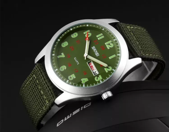 Чоловічий наручний класичний годинник Skmei 9112 (Зелений) Київ