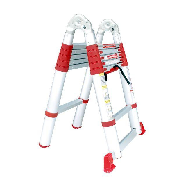 Драбина алюмінієва універсальна розкладна телескопічна, 12 сход., 3,85 м, 150 кг INTERTOOL LT-3039 Киев - изображение 4