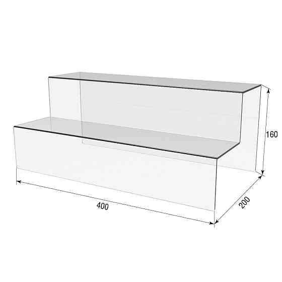 Гірка EKOSTAR під товар на 2 сходинки з акрилу 400х200х160 Київ