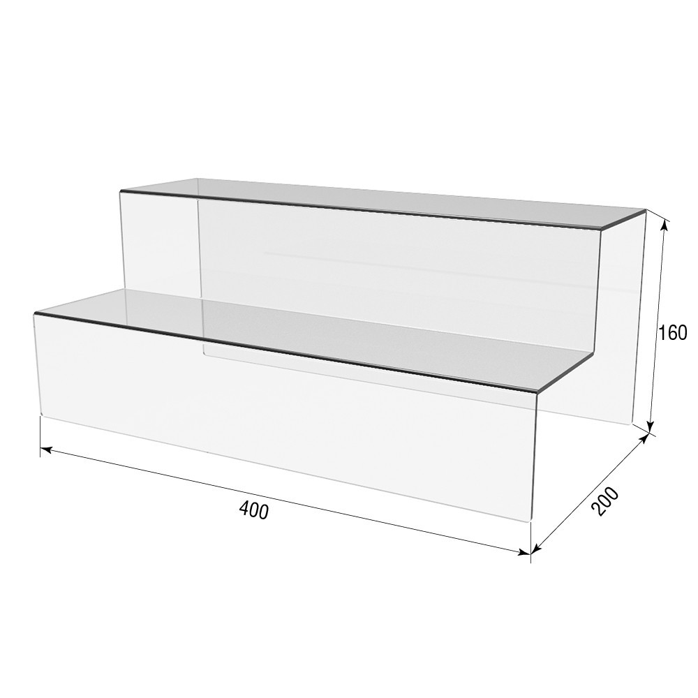 Гірка EKOSTAR під товар на 2 сходинки з акрилу 400х200х160 Київ - фото 3