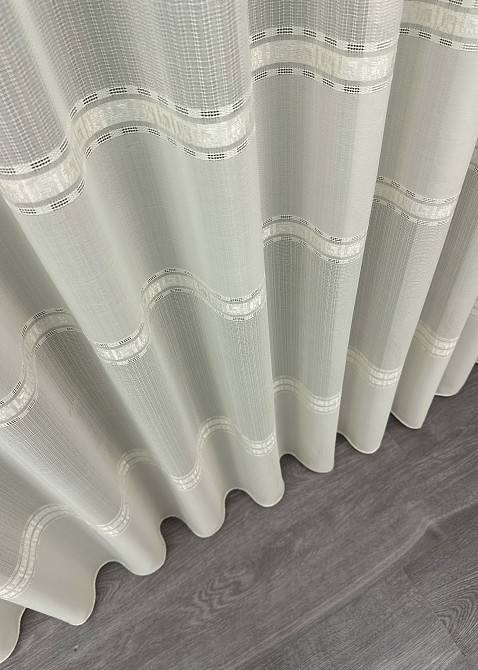 Тюль льон "Мережка" колір кремовий 1722т Київ - фото 6
