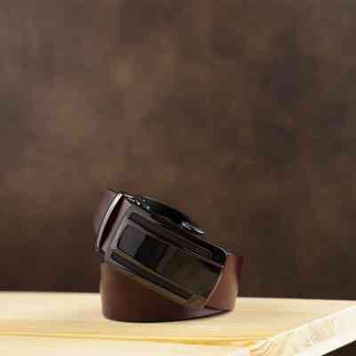 Ремень Vintage Мужской с темной пряжкой автомат Черный (20295) Винница