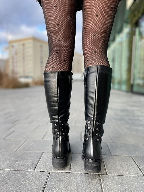 Чоботи жіночі ЭММА Z-25 чорні натуральна шкіра зима висота 36см каблук 5см (2510) Коломия - фото 8