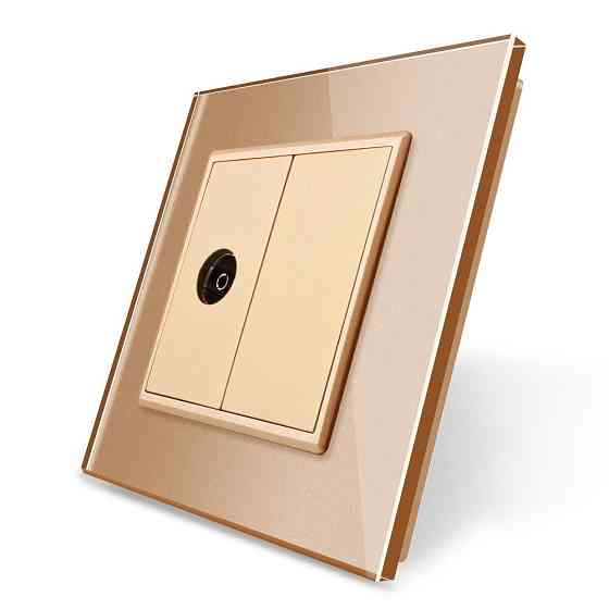 Розетка телевізійна Livolo золото скло (VL-C791V-13) Коломыя