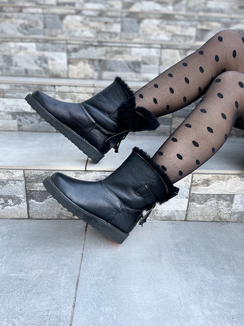 Olli Угги жіночі OLLI чорні натуральна шкіра зима 35р. (3369) Коломыя - изображение 3