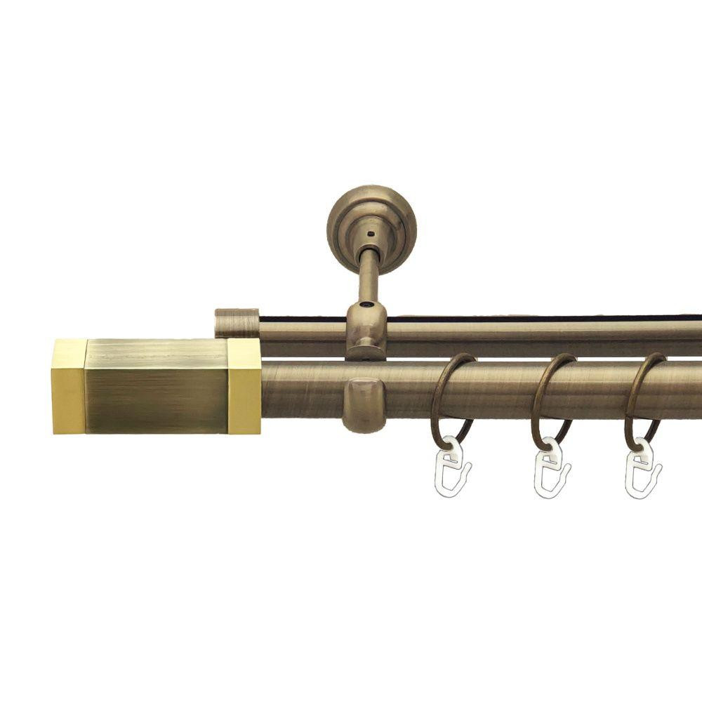 Карниз Orvit Квадро металевий дворядний опозитний гладка \ профільна труба кільце металеве Антик 25\19 мм 240 Львов - изображение 1