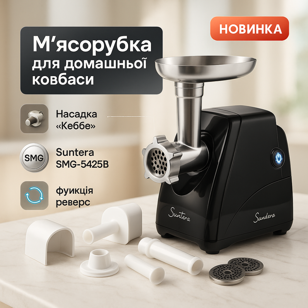 Электромясорубка 5 насадок Suntera, Мощная мясорубка многофункциональная 2 скорости MQ-15 Львов - изображение 11