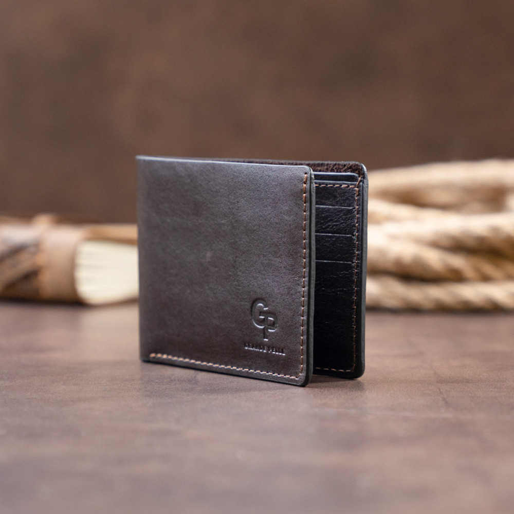 Стильное портмоне в гладкой коже GRANDE PELLE 11312 Коричневое Киев - изображение 8