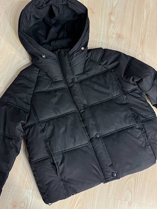 Куртка женская Haiziyuan 8589 средняя длина с капюшоном черная, черный, L Киев - изображение 2