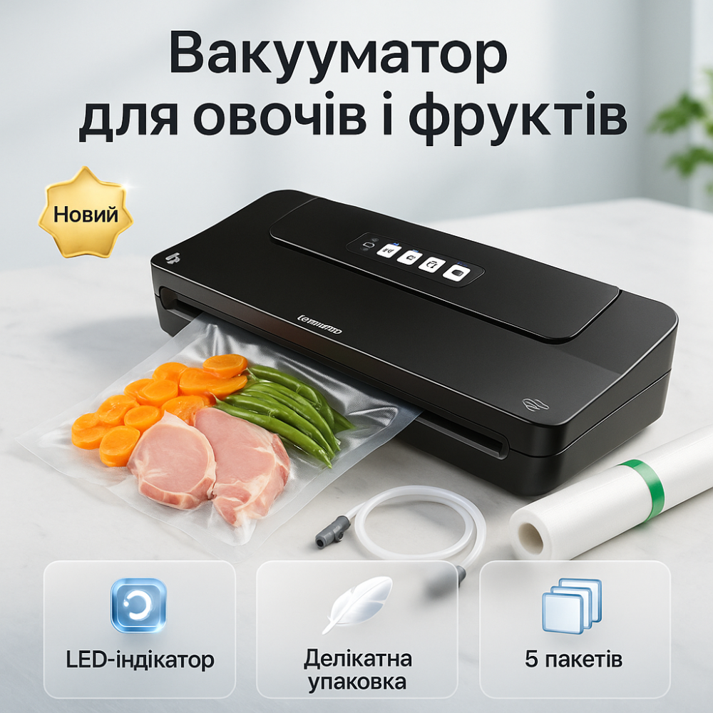 Вакууматор для хранения свежих продуктов, Вакуматор для кухни, Автоматический вакуумный упаковщик еды MK-20 Львов - изображение 7