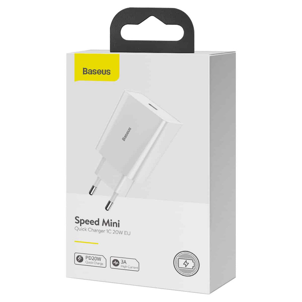Мережевий зарядний пристрій Baseus Speed Mini Quick Charger 1C 20W EU White Київ - фото 5