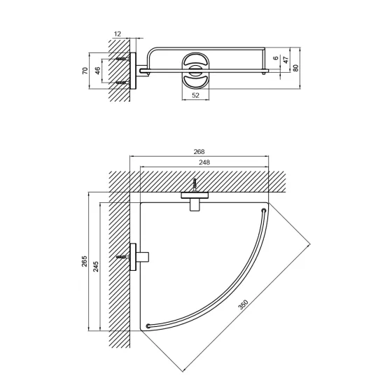 Полиця кутова Lidz Oreo 1001 скляна LDORE1001CRM22180 Chrome Київ
