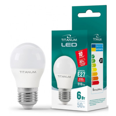 Лампочка TITANUM G45 6W E27 4100K 220V (TLG4506274) Вінниця - фото 2