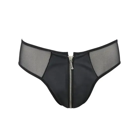 Чоловічі сліпи на блискавці Passion 042 SLIP TIMMY L/XL Black, екошкіра, сітка Львів