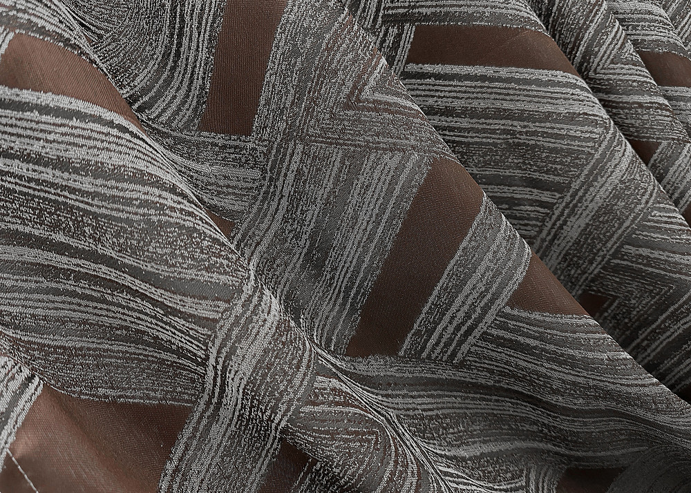 Комплект готовых штор VR-Textil Жаккард Mystery № 1623ш Серый с венге 150х290 см 2 шт (33-0524) Киев - изображение 6