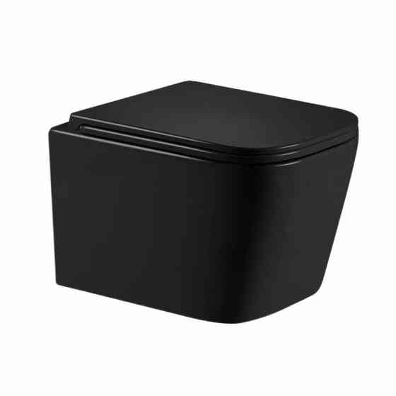 Унитаз подвесной Qtap Crow Ultra Quiet 485×340×290 мм, Matt Black, с сиденьем Slim Duroplast/ Soft-close/ Quick Release Киев