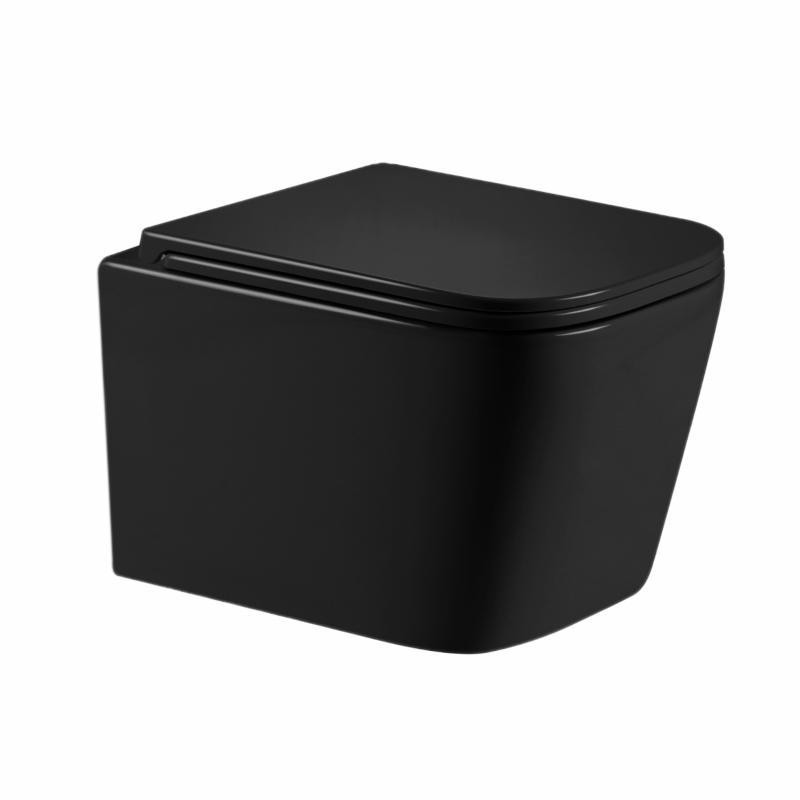 Унітаз підвісний Qtap Crow Ultra Quiet 485×340×290 мм, Matt Black, із сидінням Slim Duroplast/Soft-close/ Quick Release Київ - фото 1