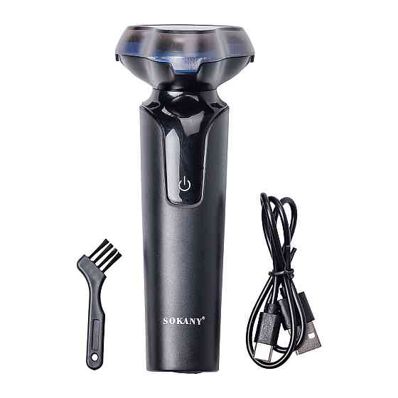 Sokany Електробритва 5 Вт 800 mAh бритва електрична бездротова з 3 голівками для гоління Синя S Коломия