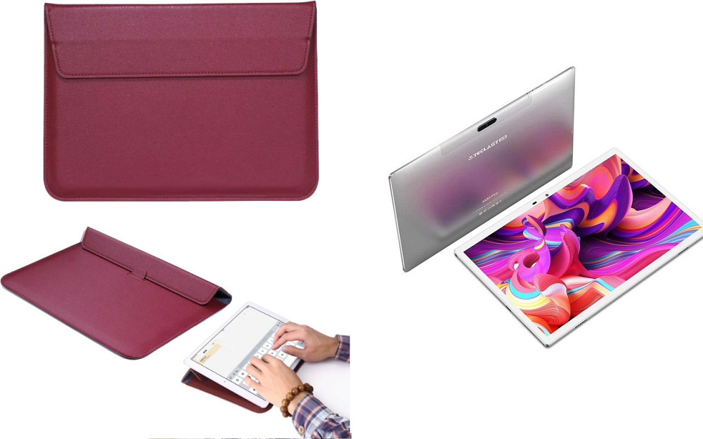 Чехол-конверт VitoCase для Teclast M30, M30 Pro, с функцией подставки для планшета Бордовый Киев - изображение 1