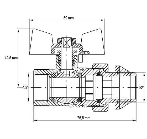 Кран з американкою 1/2" "антіпротечка" (Koer KR.227.W-Gi) білий (KR0190)   ( 27224 ) Харків