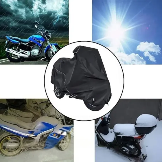 Захисний чохол для мотоцикла 207х145х70см, Розмір XL, Чорний / Водонепроникний чохол-тент для мотоцикла Київ
