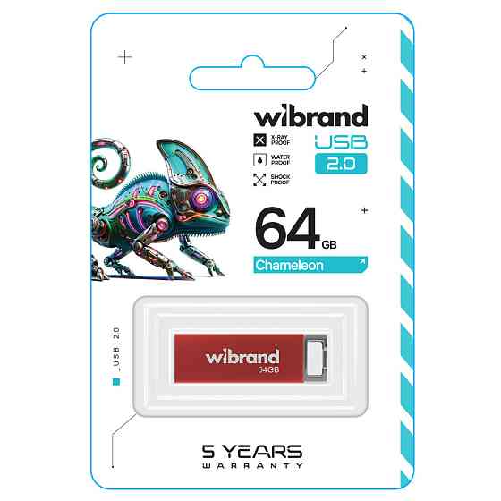 Флешка flash Wibrand USB 2.0 Chameleon 64Gb Red WI2.0/CH64U6R Одесса
