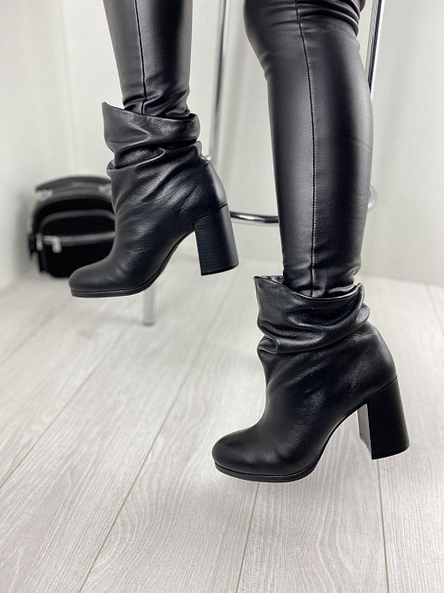 Injers Черевики жіночі INJERS чорні натуральна шкіра зима висота 13,5см каблук 8см (2894) 38р.3 Коломия - фото 7