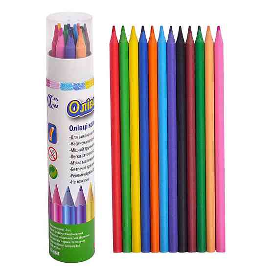 Олівець 12 кольорів CR-888T, еластичний у тубусі "С" Вінниця