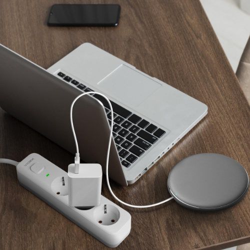 Мережевий подовжувач із заземленням 3 розетки 3м з кнопкою білий VF-PD33G-W Oncord Videx Житомир - изображение 3