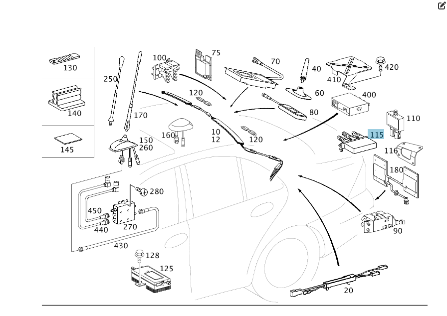 Mercedes-Benz  A2038270442 Антенний розгалужувач CLS C219 E-class W211 C-class W203 CLK Coupe C209 CL C215 S-class short W220 SL R230 Maybach 57 S W24 Одеса - фото 5