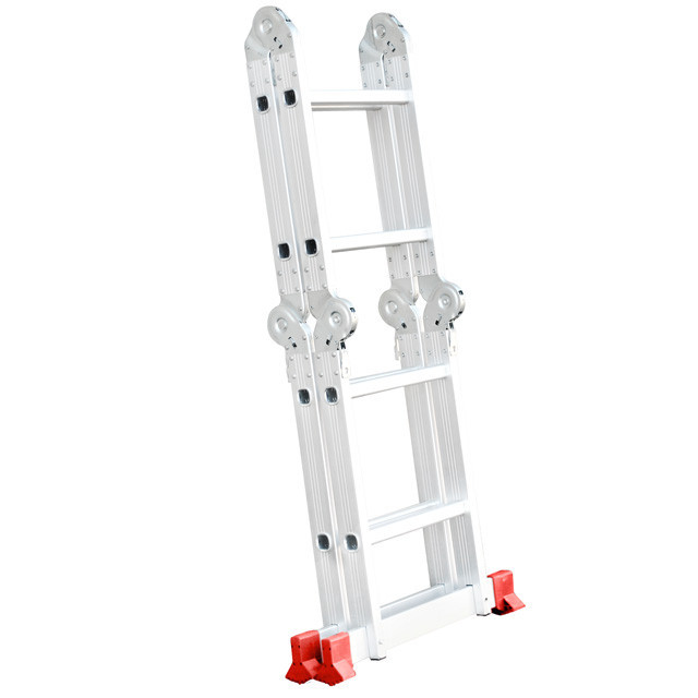 Драбина алюмінієва багатофункціональна трансформер, 4×2 сходинки, 2,38 м, 150 кг INTERTOOL LT-0028 Київ - фото 4