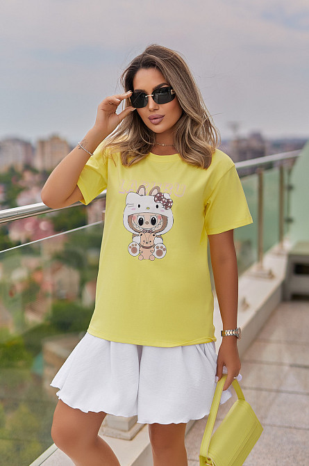 Трендова футболка жіноча з принтом Labubu Little Wild Київ - фото 1