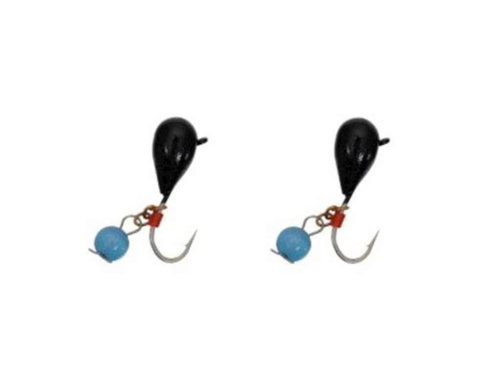 Мормишка вольфрам Капля с ушком и подвеской 3мм 0,5г black (2шт/уп) ТМ FISHING ROI Киев - изображение 1
