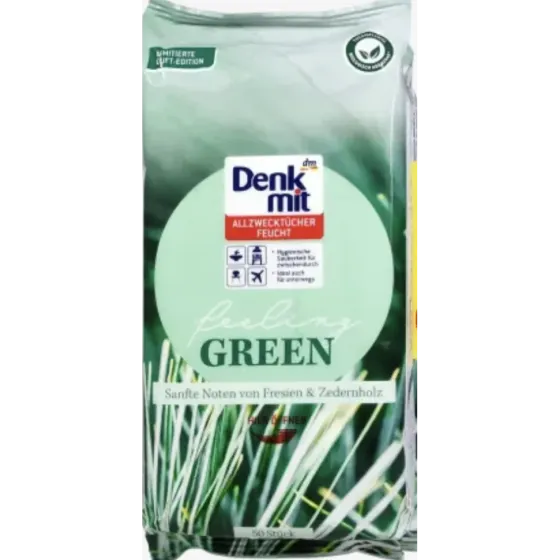 Вологі серветки для прибирання Denkmit Feuchte Allzwecktücher feeling green 50 шт. Львів