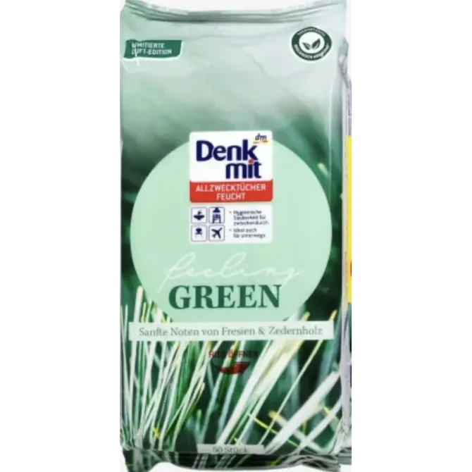 Вологі серветки для прибирання Denkmit Feuchte Allzwecktücher feeling green 50 шт. Львів - фото 1