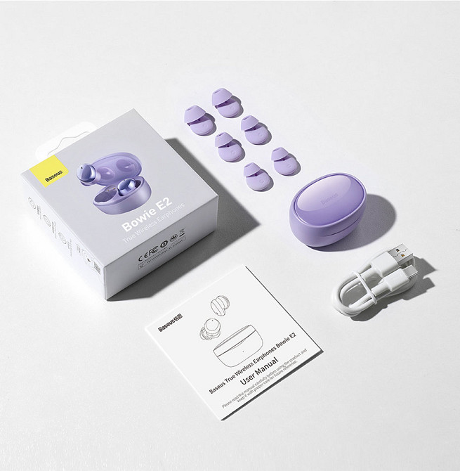 Бездротові Bluetooth навушники Baseus Bowie E2 TWS з мікрофоном IP55 NGTW090001 (Чорні) Николаев - изображение 9