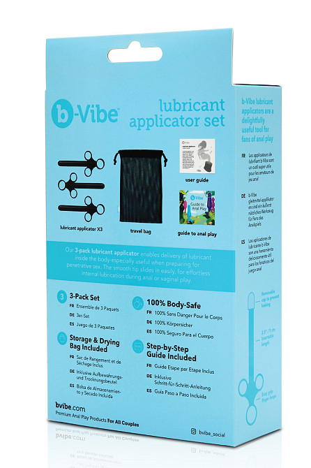 Набір аплікаторів для змащення B-Vibe, чорні, 3 шт. Sex Aura Київ - фото 7