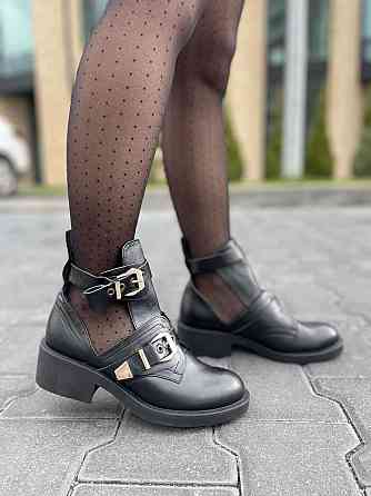 Черевики жіночі ARLEN чорні натуральна шкіра весна-осінь висота 10см розмір 39р (4039) Коломия