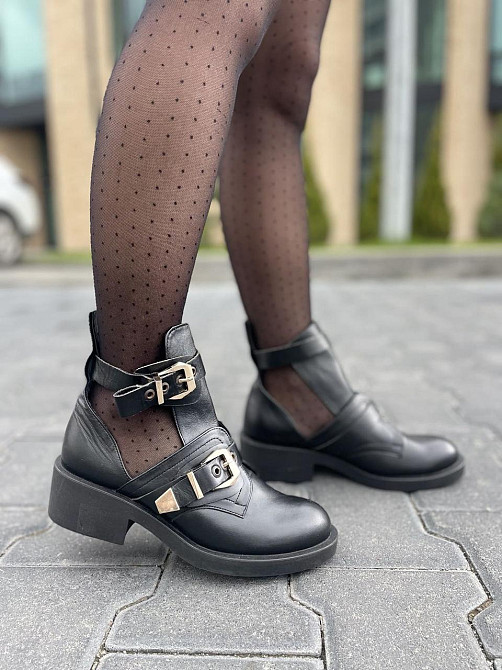 Черевики жіночі ARLEN чорні натуральна шкіра весна-осінь висота 10см розмір 39р (4039) Коломия - фото 6