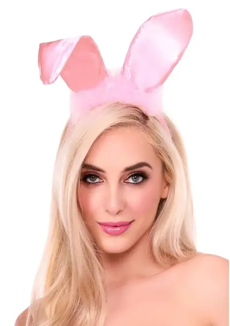 Ушки зайки Leg Avenue Bendable Marabou Trimmed Satin Bunny Ears Pink Львов - изображение 1