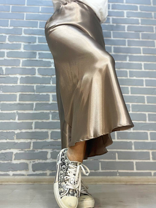 Спідниця жіноча 0222 шовкова довга максі бежева, бежевий, S Київ - фото 10