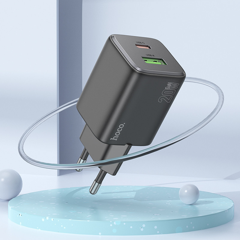 Сетевое зарядное устройство HOCO N41 Almighty PD20W+QC3.0 charger Black Киев - изображение 6