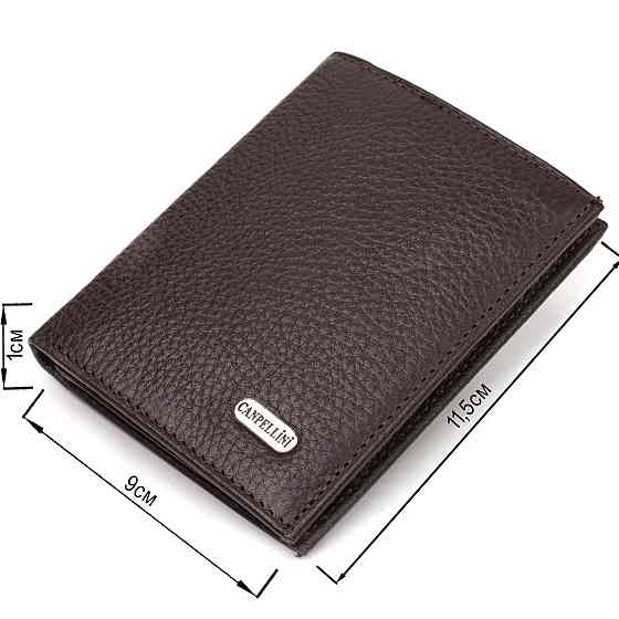 Компактный кошелек для мужчин из натуральной кожи флотар CANPELLINI 21873 Коричневый Киев